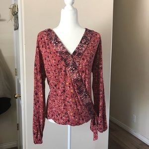 Long-sleeved wrap shirt from Maurices size L